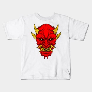 demon oni mask Kids T-Shirt